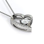 14k White Gold Necklace Heart Pendant Embellished With Cubic Zirconia Crystals