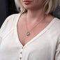 14k White Gold Necklace Heart Pendant Embellished With Cubic Zirconia Crystals