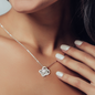 Beautiful Love Knot Necklace Pendant Embellished With Cubic Zirconia Crystals