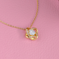 Beautiful Necklace 18k Gold Pendant Embellished With Cubic Zirconia Crystals