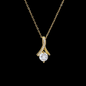 18k Gold Necklace Pendant Embellished With Cubic Zirconia Crystals