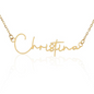 Signature Style Name Necklace, in polished stainless steel or 18K yellow gold finish.