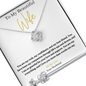 14k white gold finish Pendant necklace earring set for wife with round cut cubic zirconia crystals