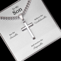 Personalised Son Stainless Steel Cross Necklace On Cuban Chain