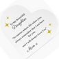 To Our Beautiful Daughter Printed Heart Shaped Acrylic Plaque