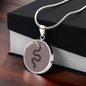 Cinnamon Slate Snake Round Disc Necklace