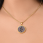 Cinnamon Slate Snake Round Disc Necklace