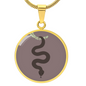 Cinnamon Slate Snake Round Disc Necklace