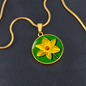 Birth Flower March Engraved Necklace
