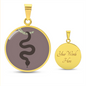 Cinnamon Slate Snake Round Disc Necklace