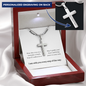 Personalised Engraved Cross Pendant Necklace with Inspirational Message Card that carries deep significance for the wearer. The gorgeous Polished Stainless Steel Cross can be further personalised on the back with a name, date, or short message up to 20 characters.