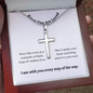 Personalised Engraved Cross Pendant Necklace with Inspirational Message Card that carries deep significance for the wearer. The gorgeous Polished Stainless Steel Cross can be further personalised on the back with a name, date, or short message up to 20 characters.