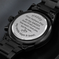 First Fathers Day Gift Watch with a lovely personalised message for Daddy on the back.