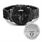 A personalized Groomsman gift that can withstand constant use, this Engraved Design Black Chronograph Watch is the perfect gift for your wedding party. A fun thoughtful groomsmen gift and a long-lasting keepsake