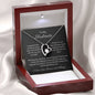 To My Soulmate Heart Shape Pendant Necklace 14k white gold finish or 18k yellow gold finish 6.5mm round cut cubic zirconia stone with a heartfelt soulmate message