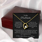 To My Soulmate Heart Shape Pendant Necklace 14k white gold finish or 18k yellow gold finish 6.5mm round cut cubic zirconia stone with a heartfelt soulmate message