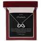 To My Soulmate Infinity Hearts Necklace with message card. crafted in either a 14k white gold finish or an 18k yellow gold finish, this heart-shaped infinity symbol is hand-polished to showcase its magnificent shine