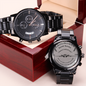 A personalized Groomsman gift that can withstand constant use, this Engraved Design Black Chronograph Watch is the perfect gift for your wedding party. A fun thoughtful groomsmen gift and a long-lasting keepsake