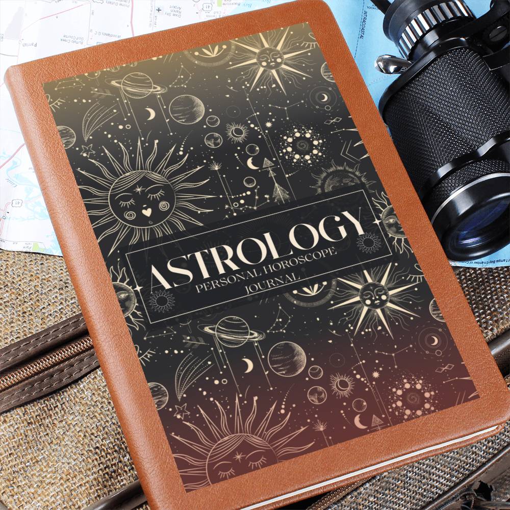 Leather Journal Printed Graphic of Astrology Horoscope Note Book