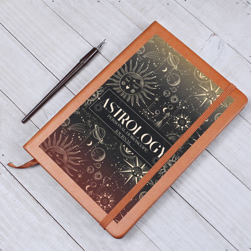 Leather Journal Printed Graphic of Astrology Horoscope Note Book