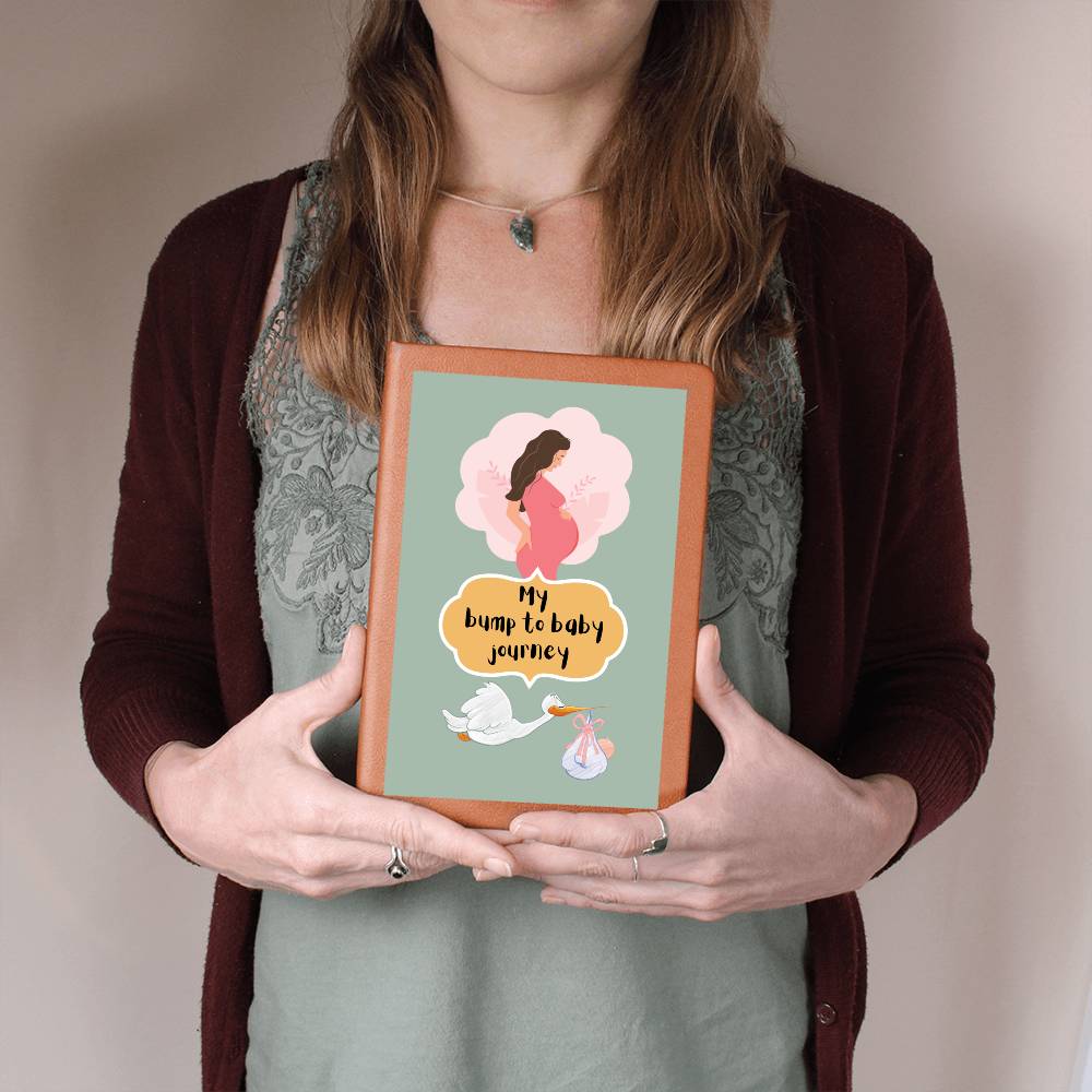 Leather Journal Printed Graphic of Bump to Baby Note Book