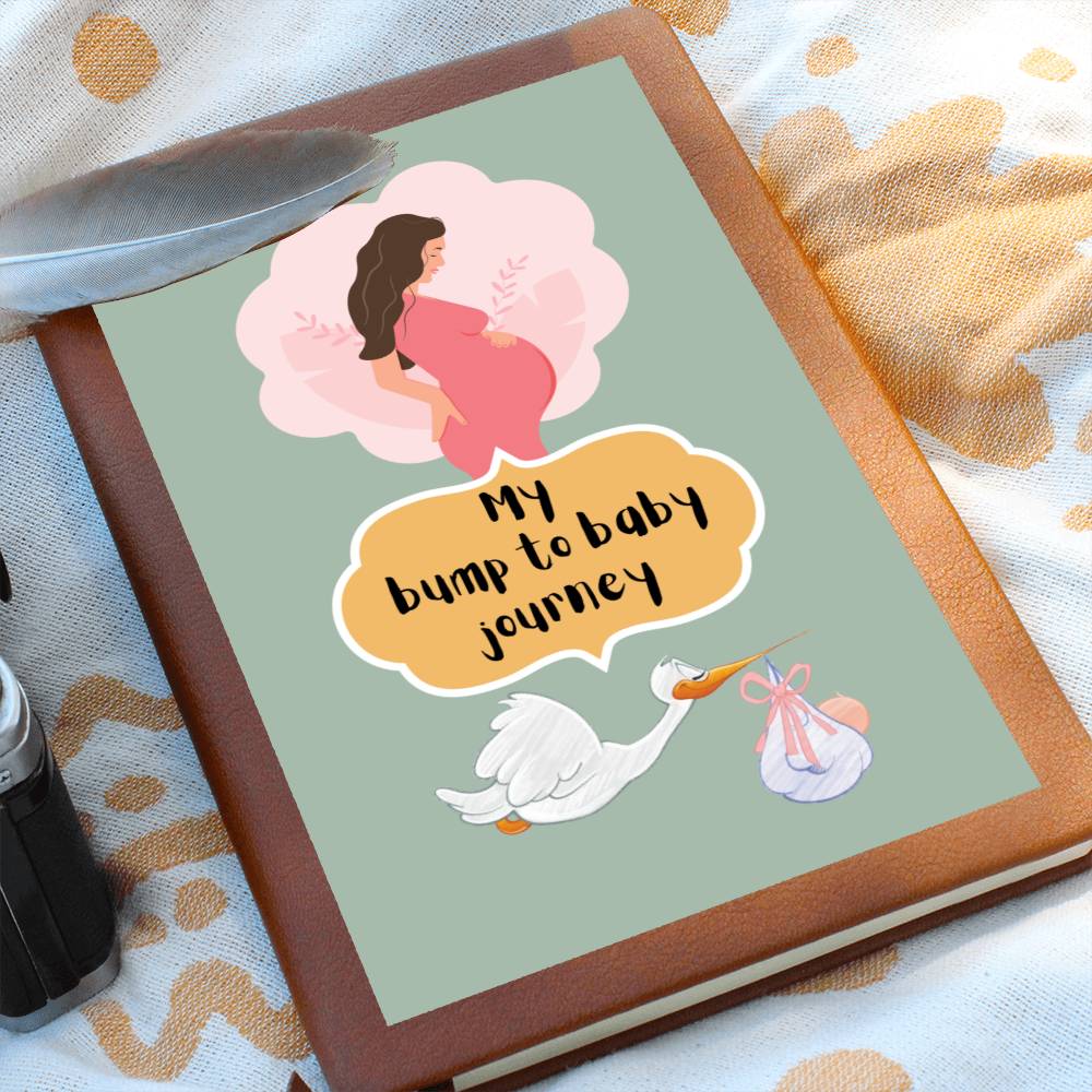 Leather Journal Printed Graphic of Bump to Baby Note Book