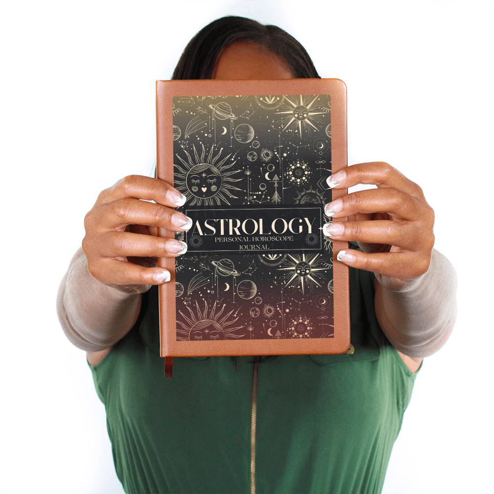 Leather Journal Printed Graphic of Astrology Horoscope Note Book