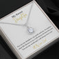 14k White Gold Daughter Pendant Necklace with Cubic Zirconia Crystal Center