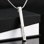 Engraved 4-Sided Vertical Stick Polished Stainless Steel Pendant With Snake Chain Necklace is a timeless way to carry the names, dates, or words that matter most. Each of the four sides is custom engraved.