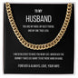 My Husband Cuban Link Chain Necklace Stainless Steel or 14k Gold Finish and heartfelt message card