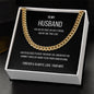 My Husband Cuban Link Chain Necklace Stainless Steel or 14k Gold Finish and heartfelt message card
