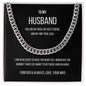 My Husband Cuban Link Chain Necklace Stainless Steel or 14k Gold Finish and heartfelt message card