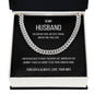 My Husband Cuban Link Chain Necklace Stainless Steel or 14k Gold Finish and heartfelt message card