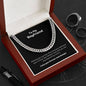 To my Boyfriend Cuban Link Chain Classic Necklace, stainless steel or 14k Gold finish and heartfelt message card.