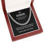 My Husband Cuban Link Chain Necklace Stainless Steel or 14k Gold Finish and heartfelt message card