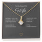 To My Wife Necklace Petite Ribbon Necklace 14k white or 18k yellow gold