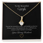 14k white gold finish or 18k yellow gold finish Ribbon pendant necklace