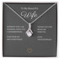 To My Wife Necklace Petite Ribbon Necklace 14k white or 18k yellow gold