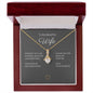To My Wife Necklace Petite Ribbon Necklace 14k white or 18k yellow gold
