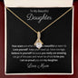 Petite Ribbon Pendant Necklace 14k white gold finish or 18k yellow gold finish over stainless steel with 7mm cubic zirconia