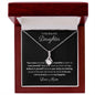 Petite Ribbon Pendant Necklace 14k white gold finish or 18k yellow gold finish over stainless steel with 7mm cubic zirconia