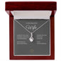 To My Wife Necklace Petite Ribbon Necklace 14k white or 18k yellow gold