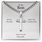 Personalised Son Stainless Steel Cross Necklace On Cuban Chain