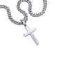 Cuban Chain with Artisan Cross Necklace in a Gift Box. A wonderful boyfriend gift idea with a Personalised message card and Engraving option on the back of the cross pendant.