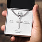 Personalised Son Stainless Steel Cross Necklace On Cuban Chain