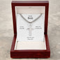Personalised Son Stainless Steel Cross Necklace On Cuban Chain