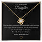14k white gold or 18k yellow gold finish wife love knot pendant necklace with cubic zirconia crystals, including personalised message