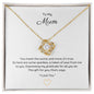 To My Mum, Beautiful Love Knot 14k or 18k finish Necklace. Features a beautiful pendant embellished with premium cubic zirconia crystals.