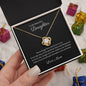 To My Beautiful Daughter Love Knot Necklace with Cubic Zirconia Stones