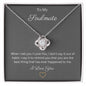 To My Soulmate pendant necklace 14k white gold over stainless steel or 18k yellow gold over stainless steel